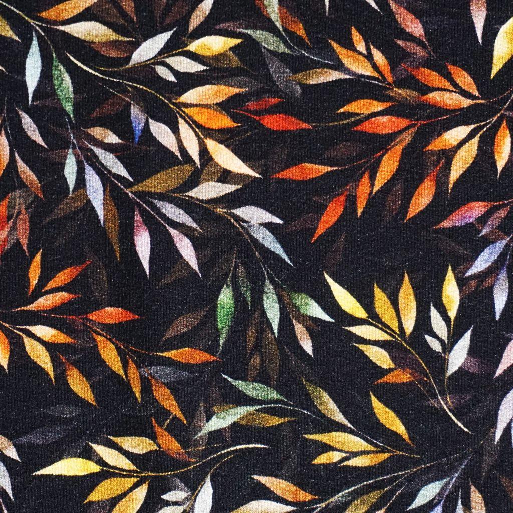 Viskosejersey Crepe Blätter herbstbunt - FVJ